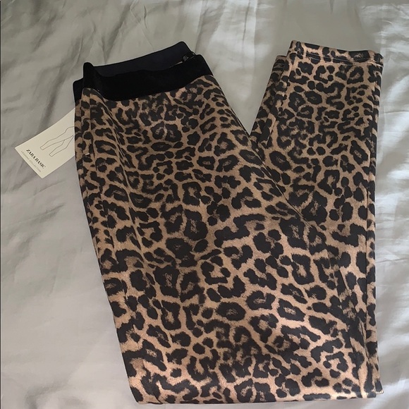 zara leopard print leggings